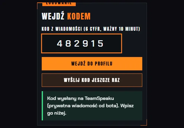 Pole na 6-cyfrowy kod